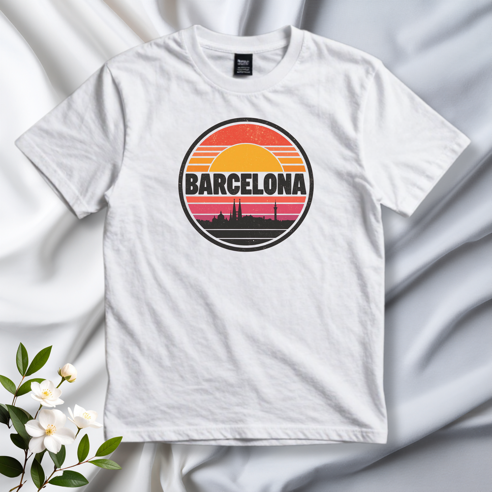 Barcelona T-Shirt - Retro Sunset