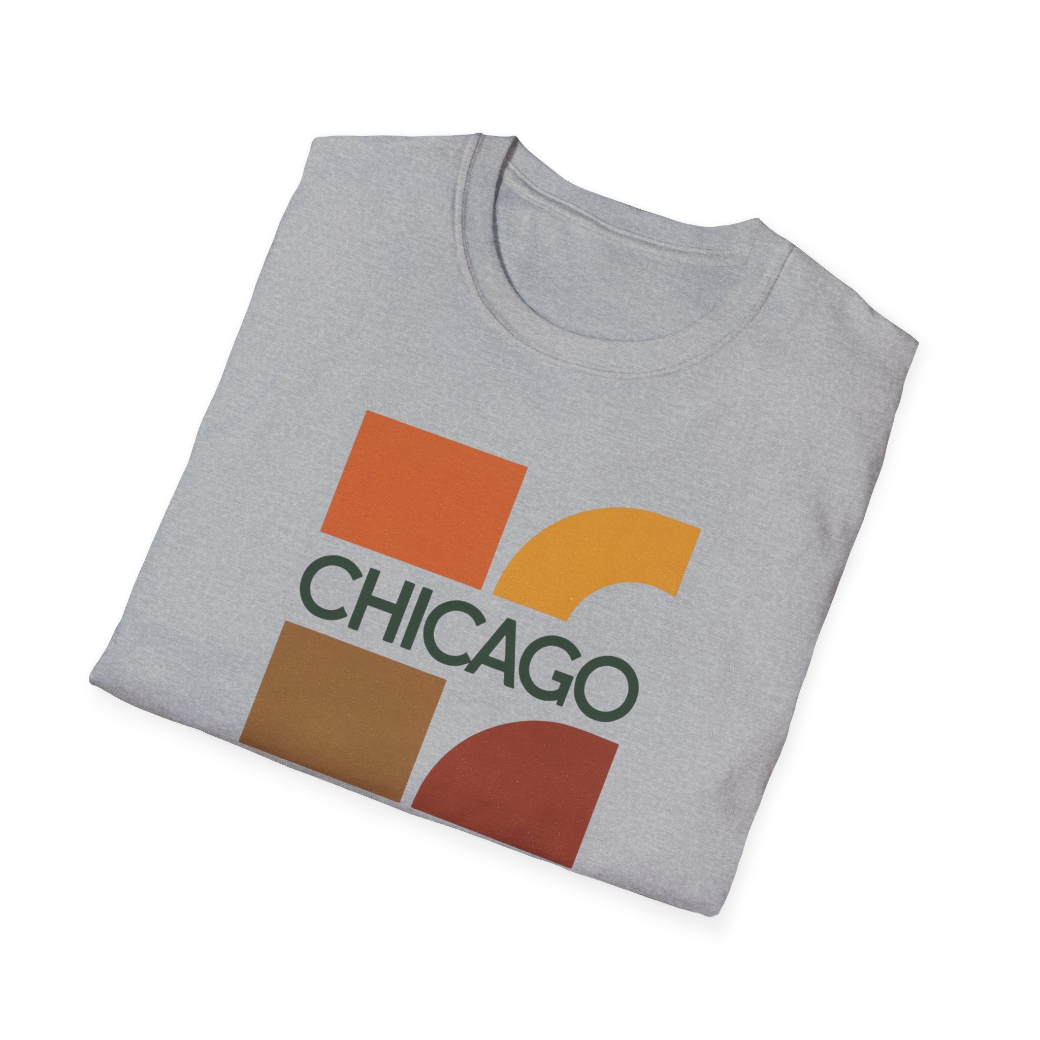 Retro Chicago Square Logo T-Shirt | Mid-Century City Design