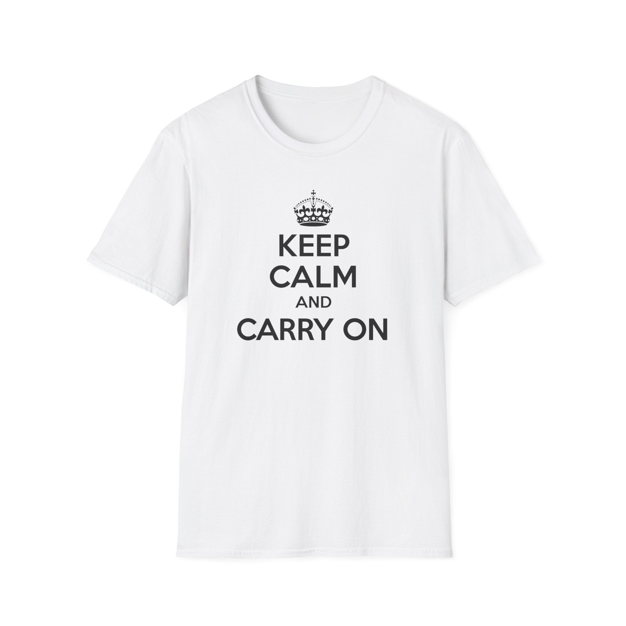 Keep Calm and Carry On T-Shirt | Classic Crown Typography