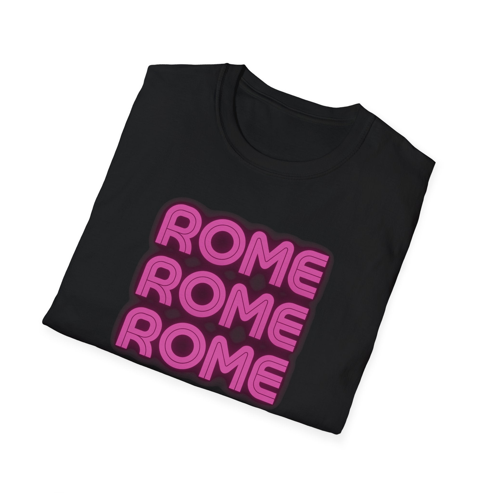 Rome Rome Rome T-Shirt | Pink Retro Text Tee