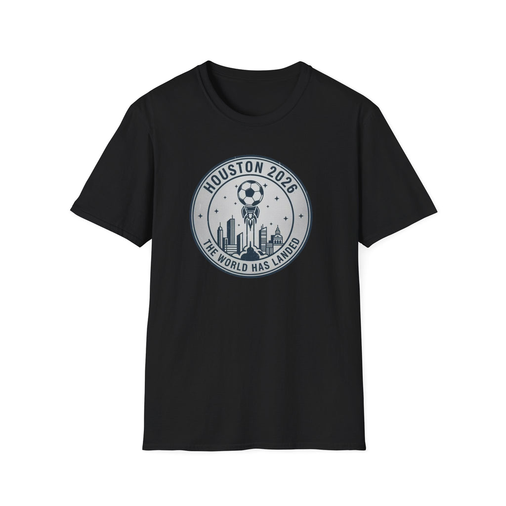 Houston 2026 Soccer Tee — "The World Has Landed" City Crest