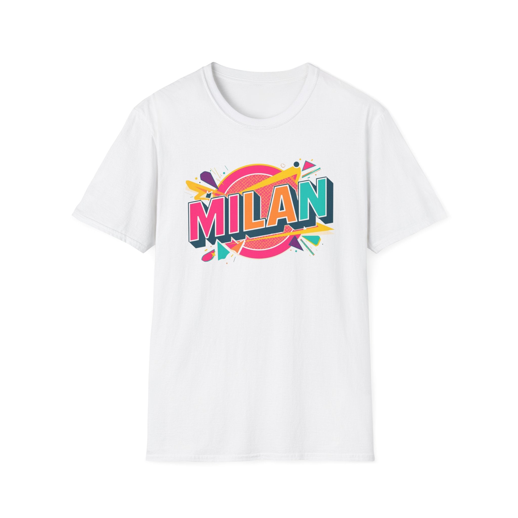 Milan Retro Pop Graphic T-Shirt — Colorful City Name Tee