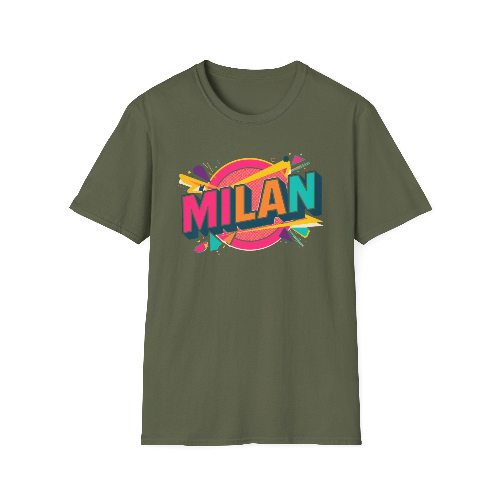 Milan Retro Pop Graphic T-Shirt — Colorful City Name Tee