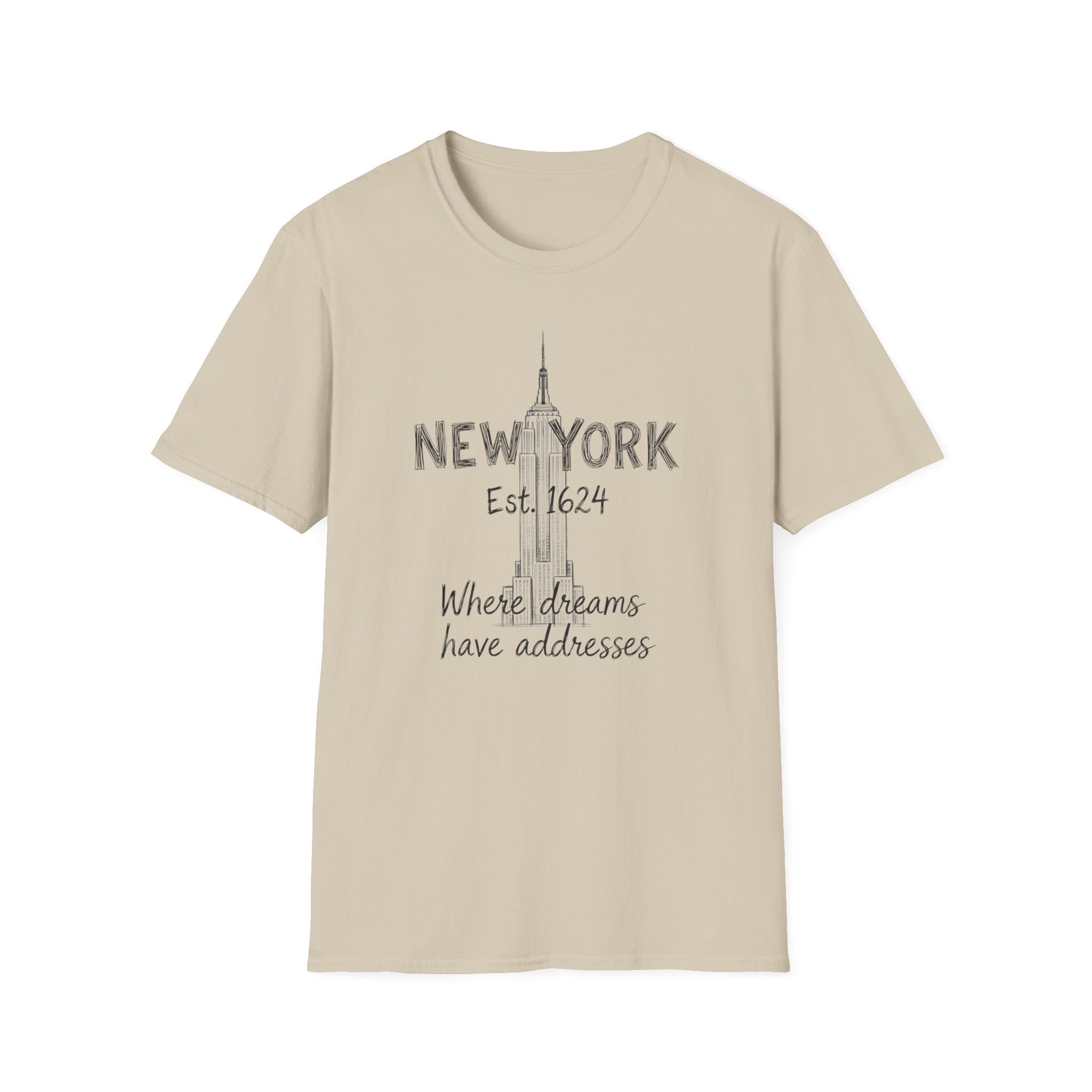 New York T-Shirt — 'Where Dreams Have Addresses' Skyline Tee