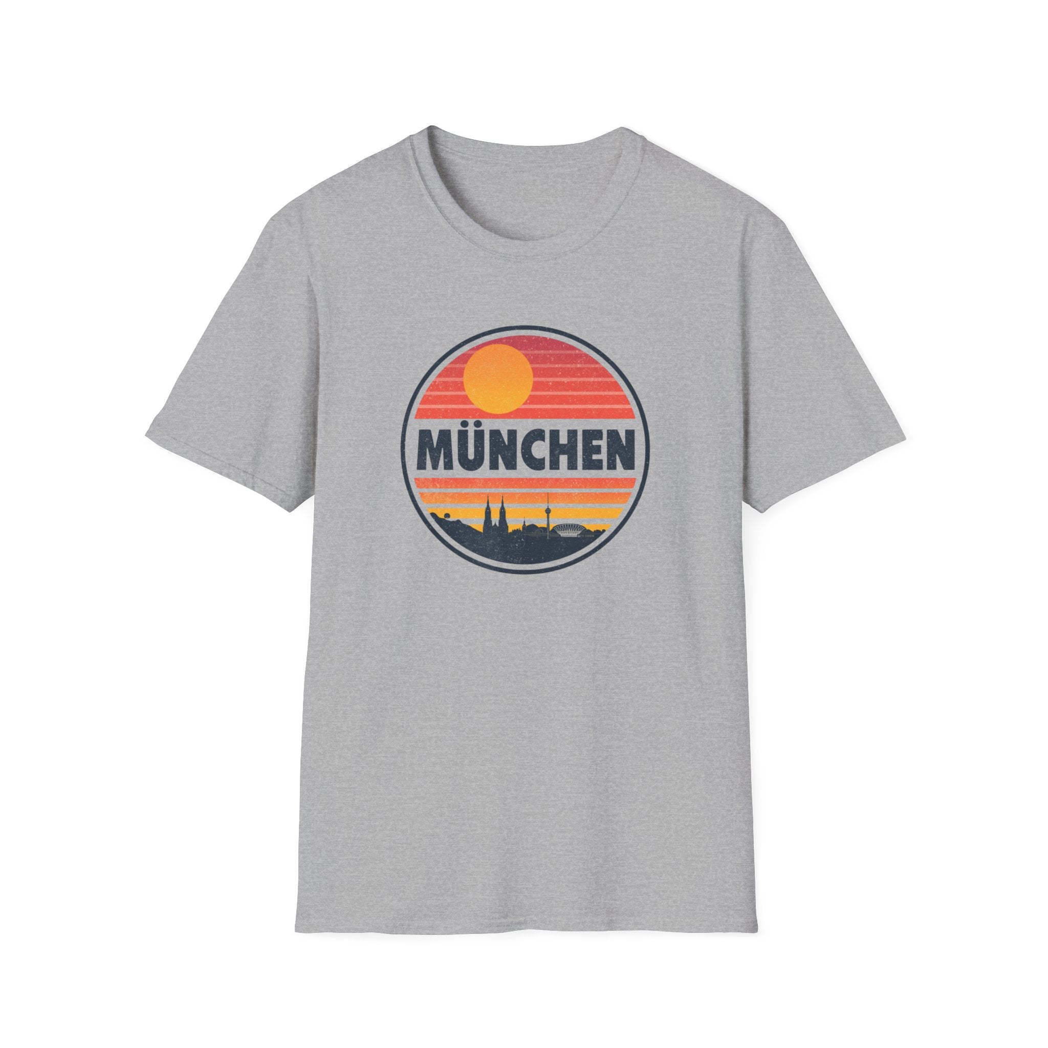 München Sunset T-Shirt — Retro Vintage Munich Skyline Tee