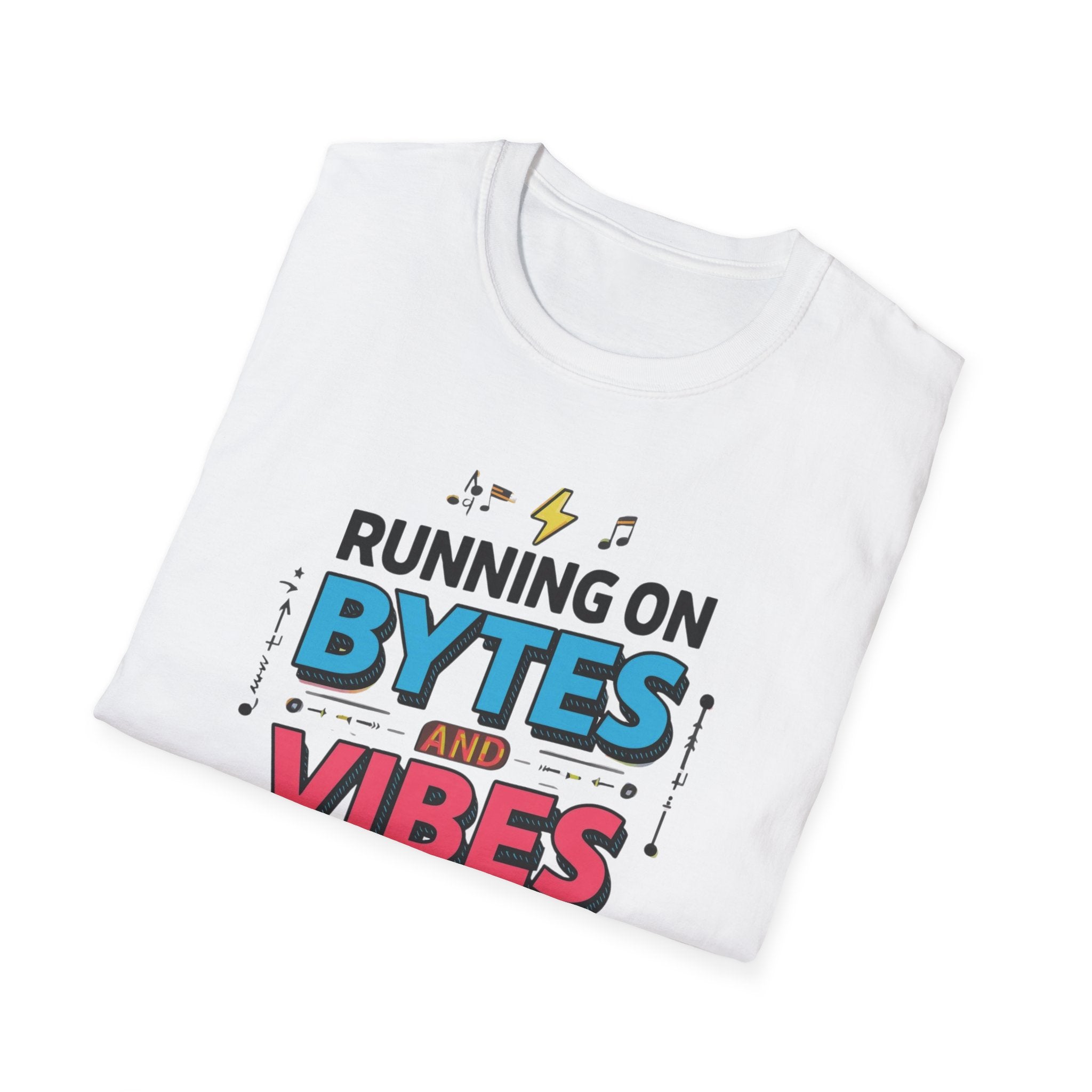 Running on Bytes and Vibes T-Shirt — Retro Tech Austin Graphic Tee
