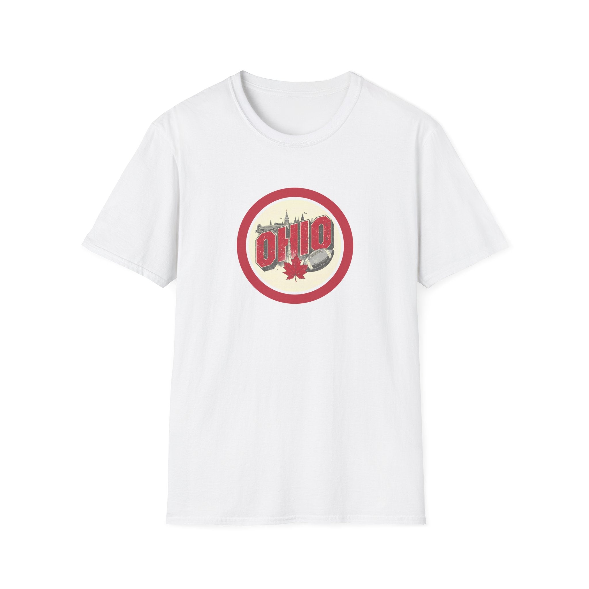 Ohio Retro Badge T-Shirt | Maple Leaf Logo