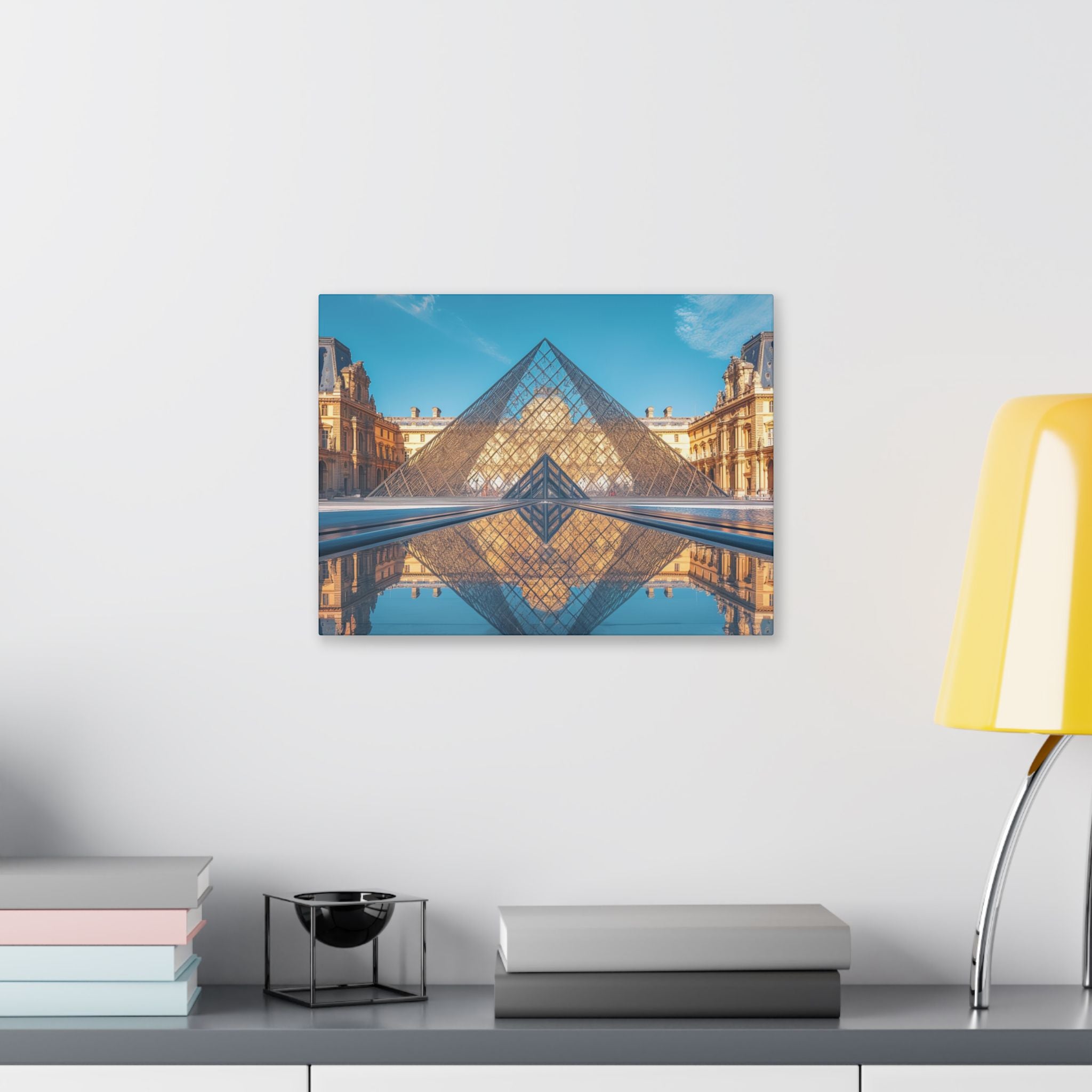 Louvre Glass Pyramid Canvas Print — Paris Travel Wall Art