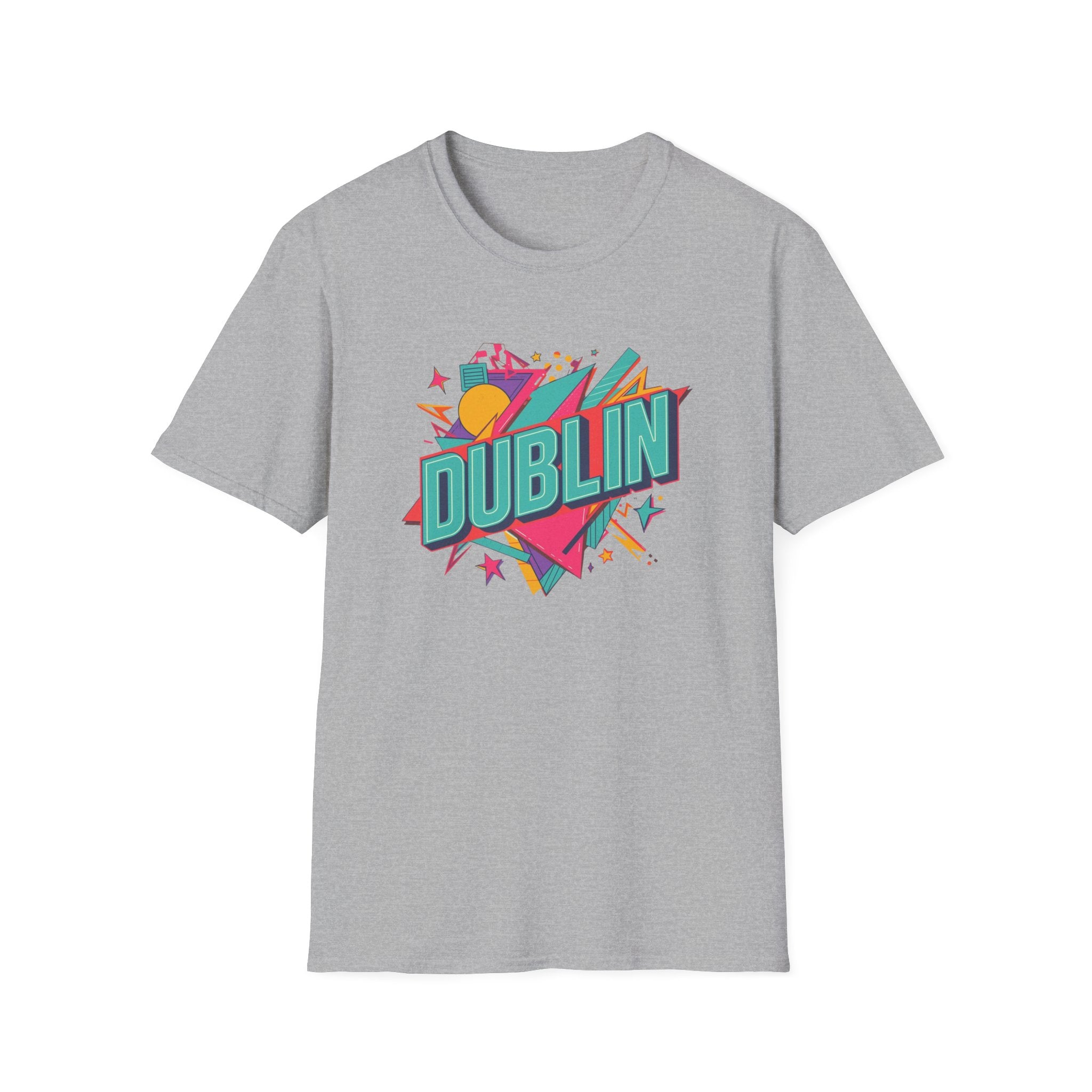 Dublin Retro Graphic T-Shirt — Bright 80s Style City Souvenir