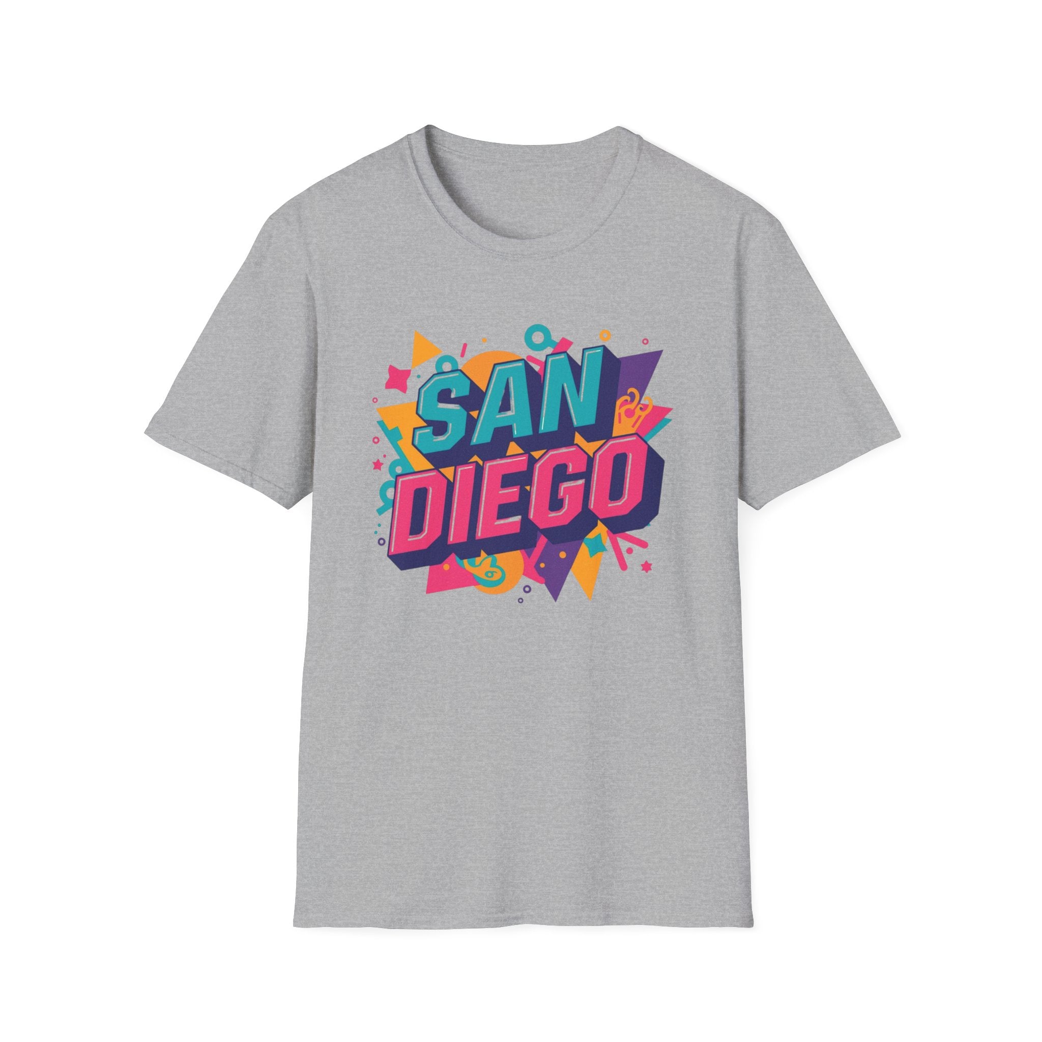 San Diego Retro Pop T-Shirt — Colorful City Graphic Tee