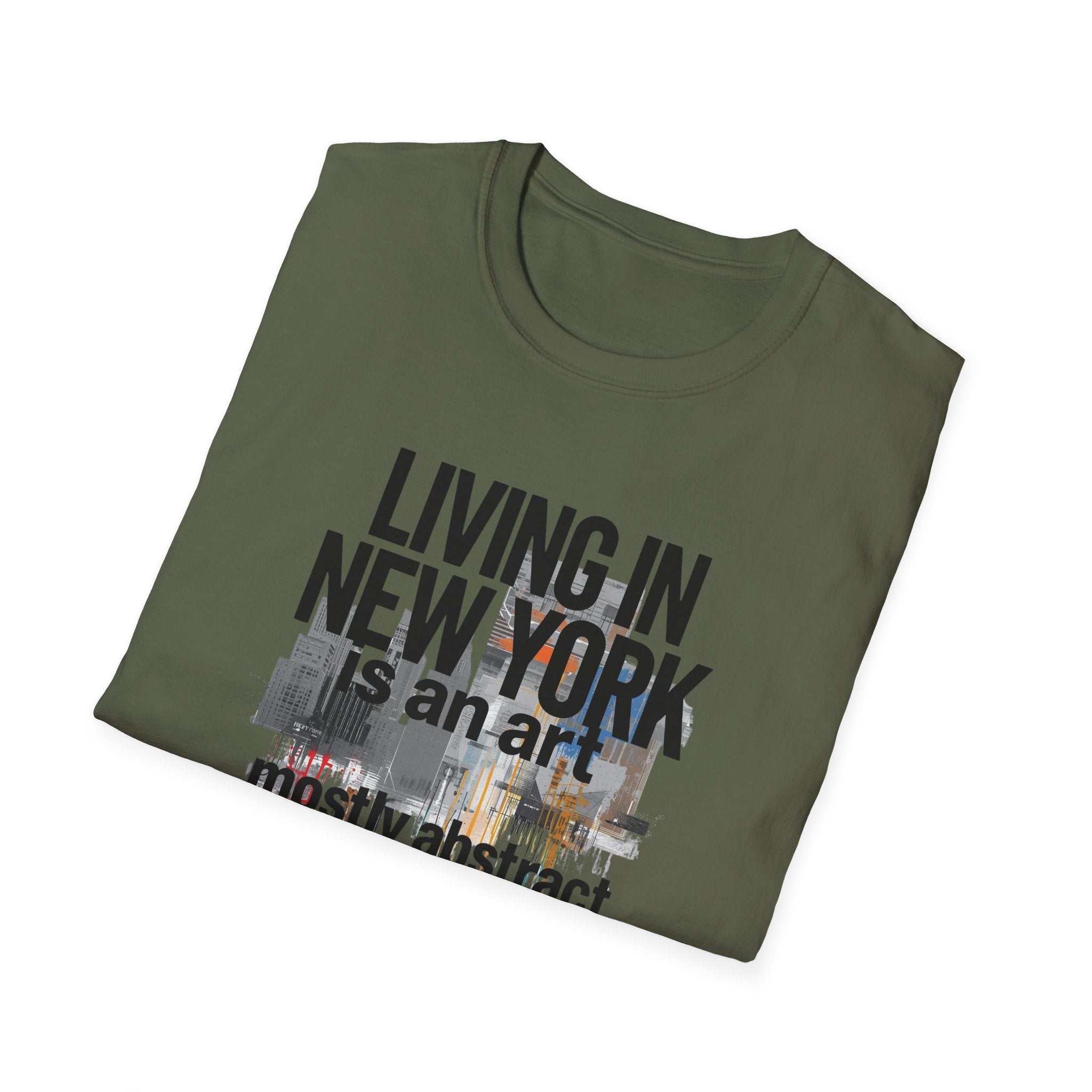 Living in New York T‑Shirt – 'Living in New York is an art, mostly abstract' Urban City Tee