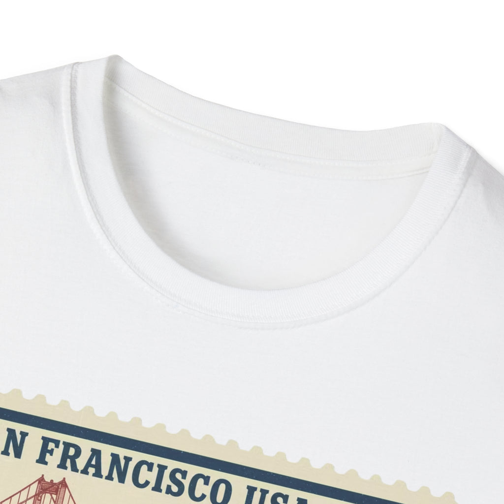 San Francisco 2026 Golden Gate Stamp T-Shirt — Vintage Soccer Postage Design
