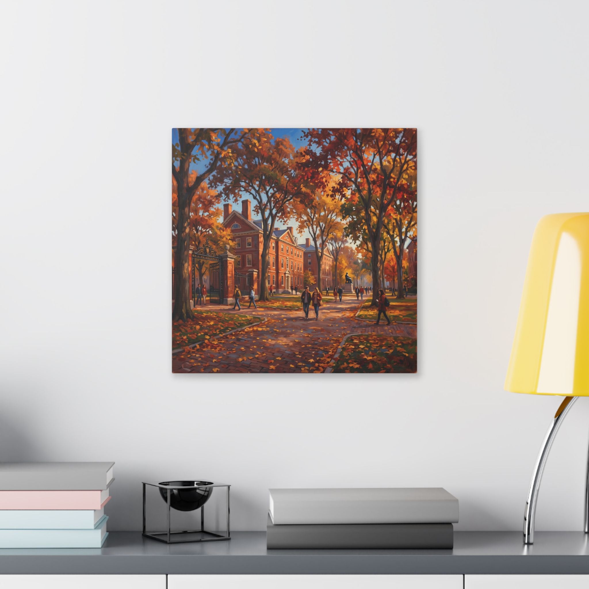 Harvard University Yard - Autumn Campus Oil Painting Canvas