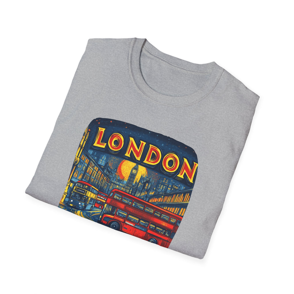 London Vintage Double-Decker Bus T-Shirt | Retro Cityscape Tee