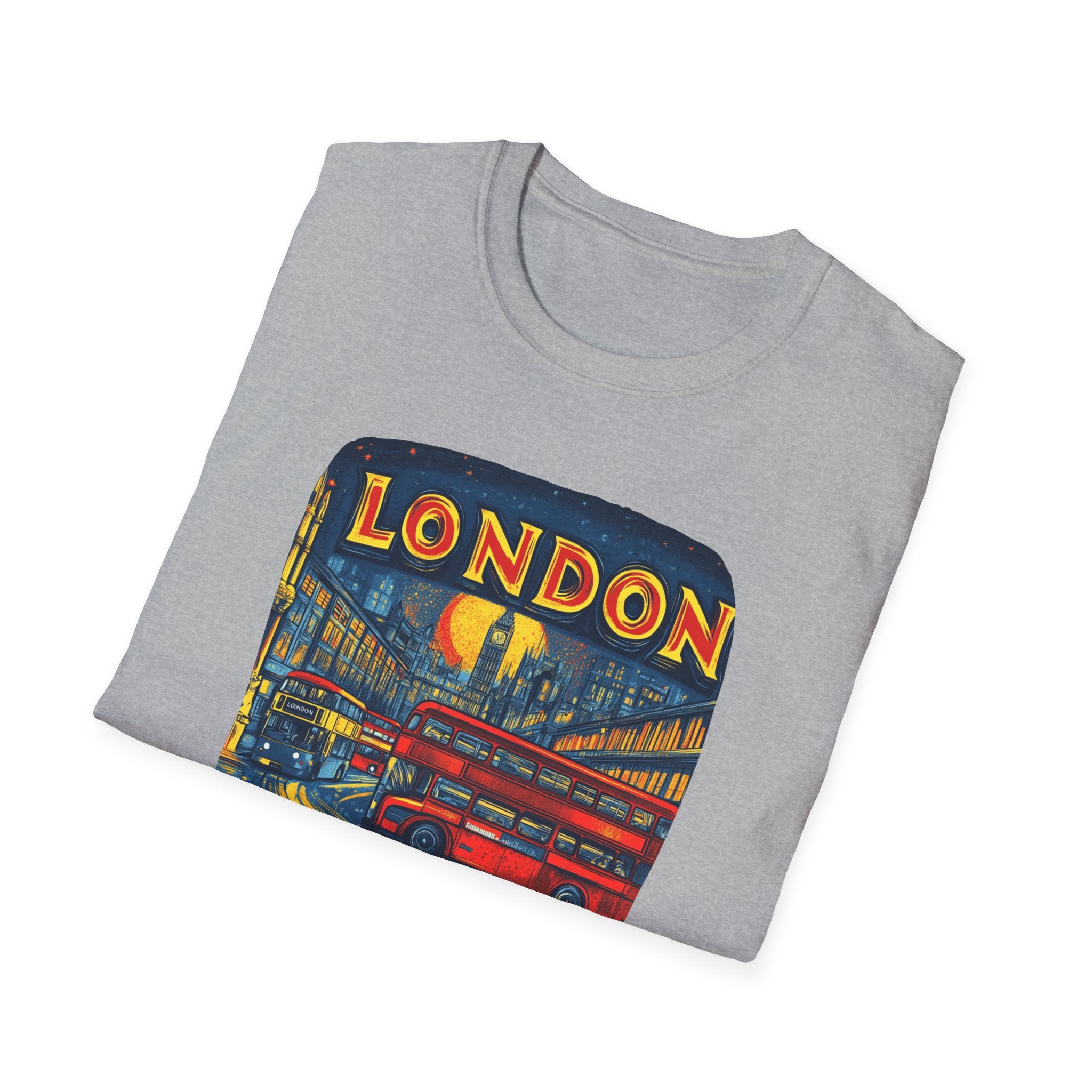London Vintage Double-Decker Bus T-Shirt | Retro Cityscape Tee