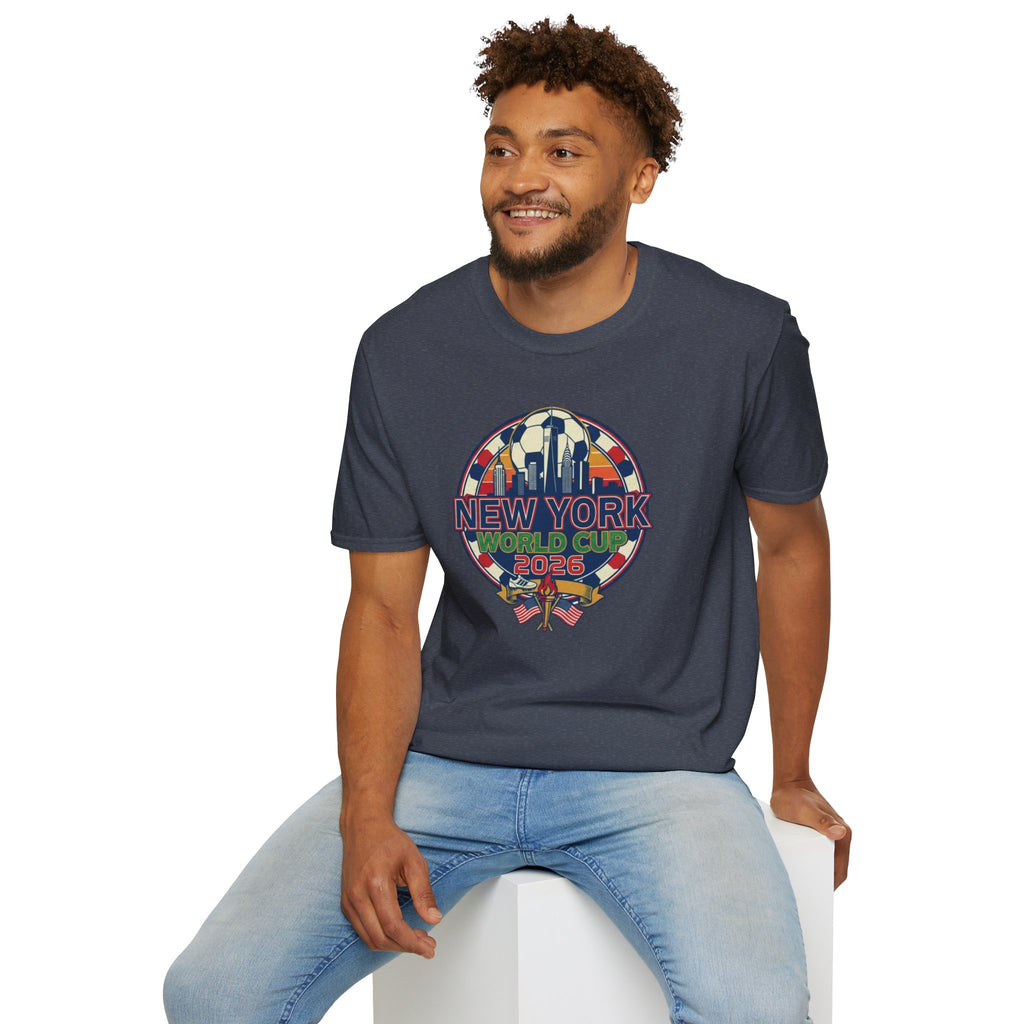 New York World Cup 2026 T-Shirt — Retro City Skyline Soccer Tee