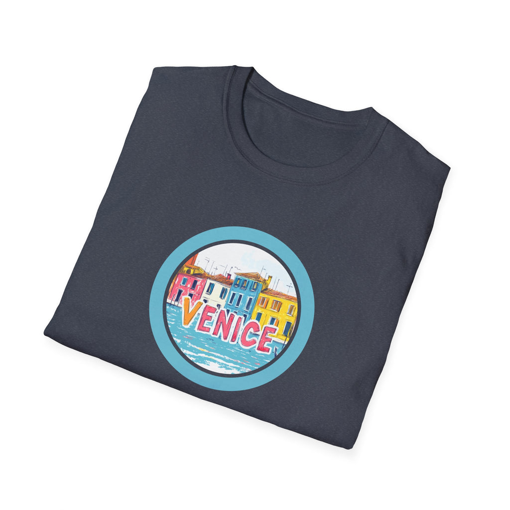 Colorful Venice Canal Illustration T-Shirt | Travel Souvenir