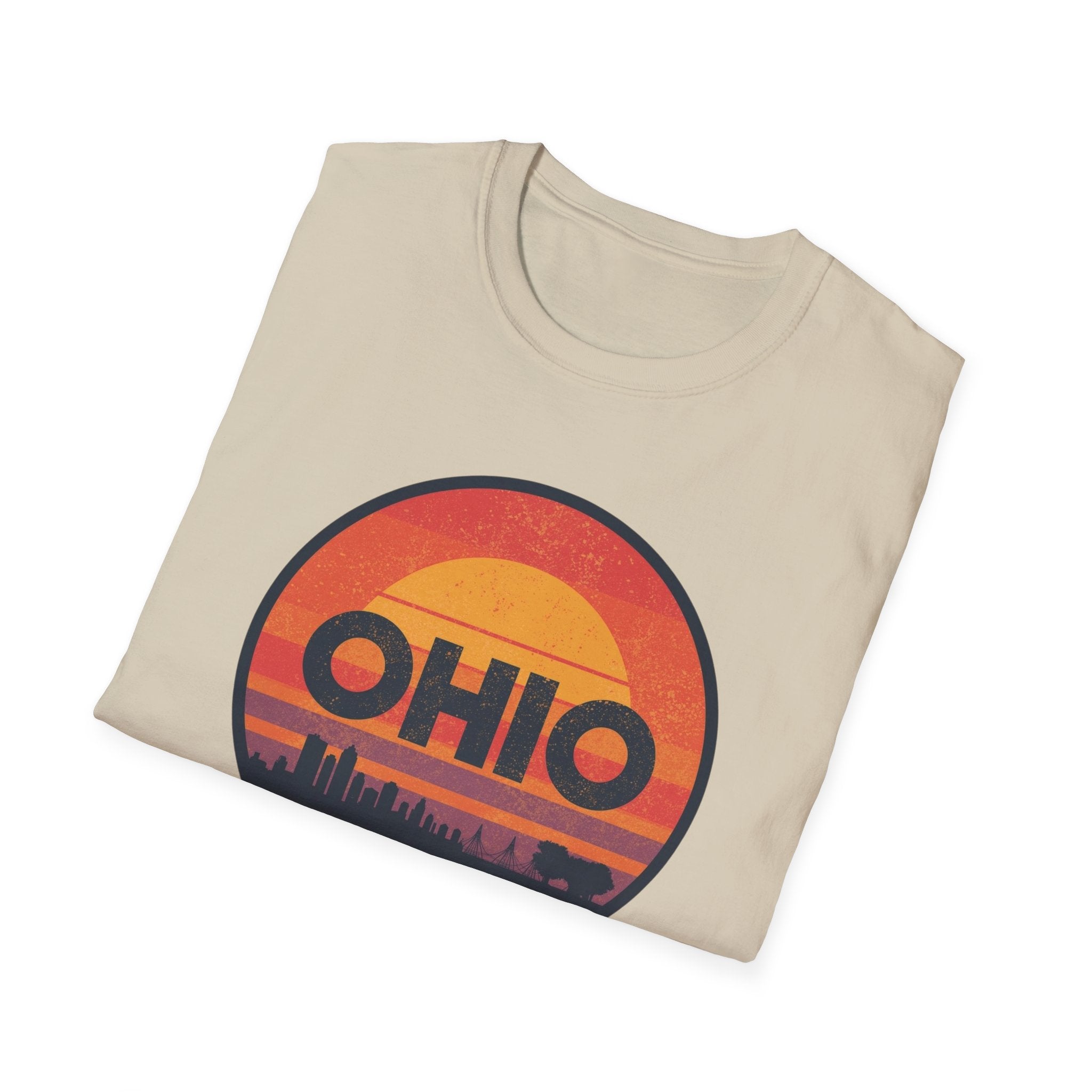 Ohio Retro Sunset T-Shirt — Vintage State Skyline Tee