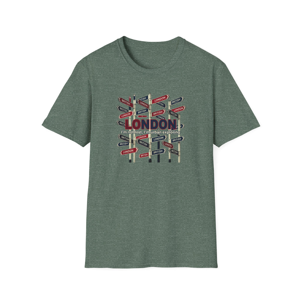 London Street Signs T-Shirt — Vintage Union Jack Directional Graphic