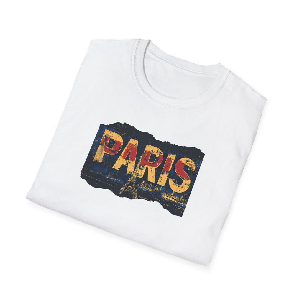 Paris Skyline Graphic T-Shirt | Vintage Textured Paris Design