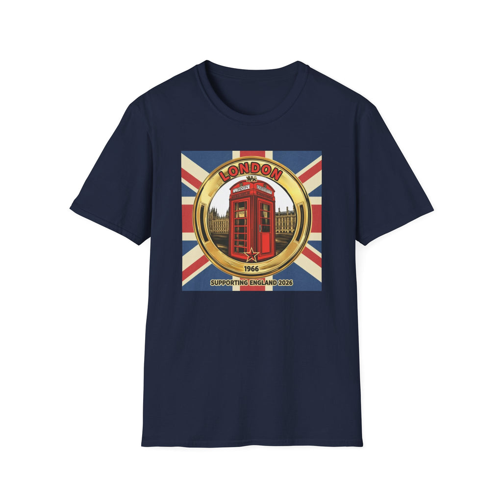 London Phone Booth T-Shirt World Cup 2026 — Vintage Union Jack Travel Supporters Tee