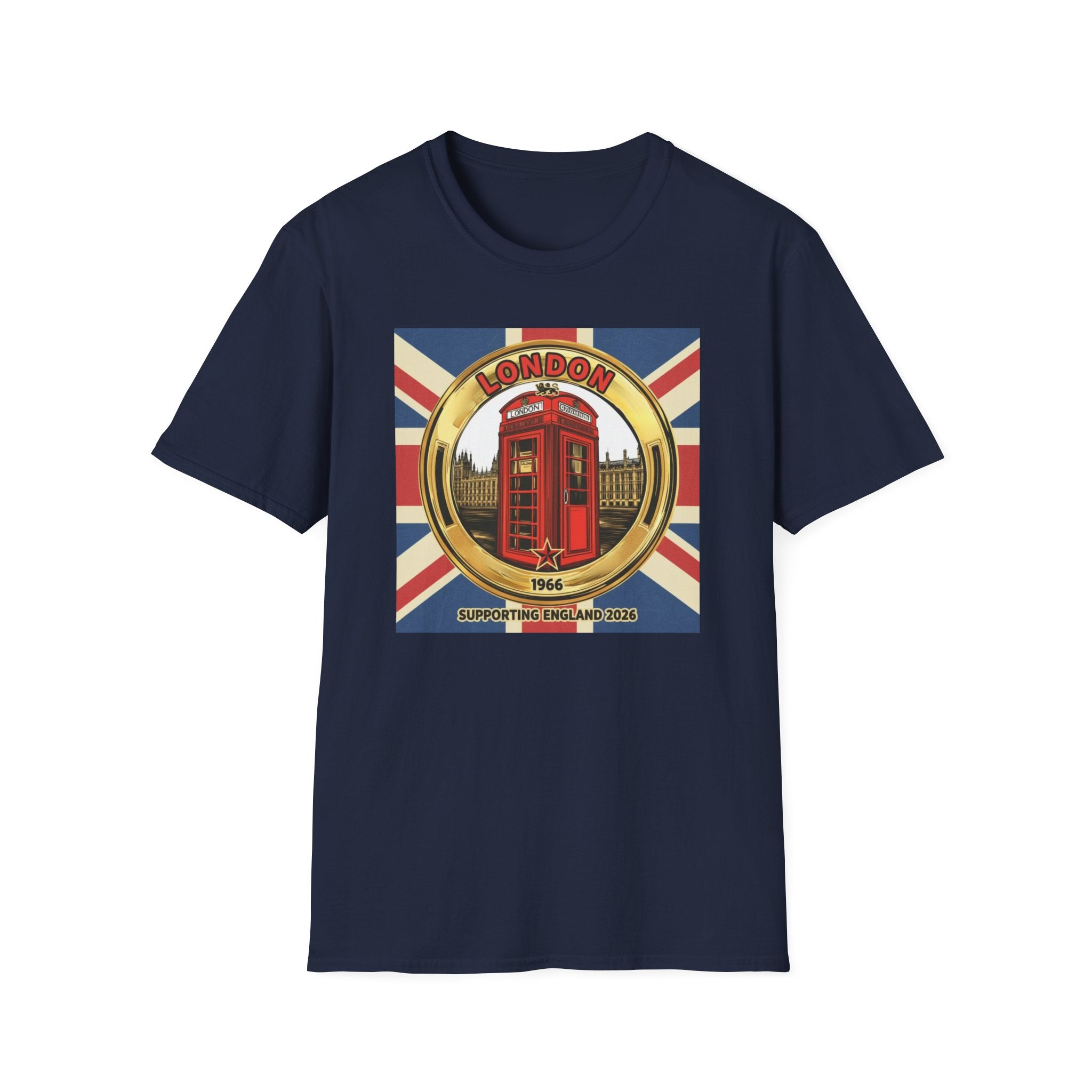 London Phone Booth T-Shirt World Cup 2026 — Vintage Union Jack Travel Supporters Tee