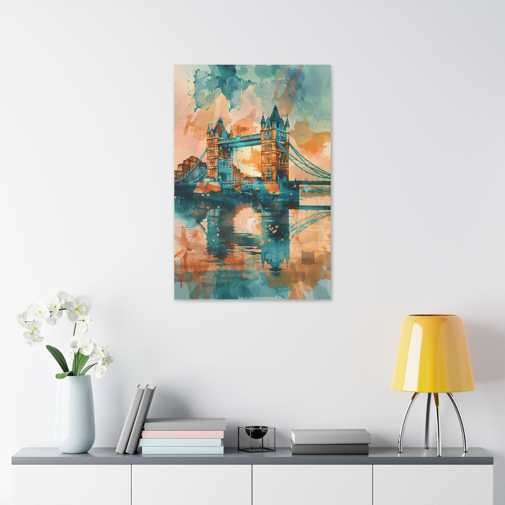 London Tower Bridge Watercolor Canvas Print
