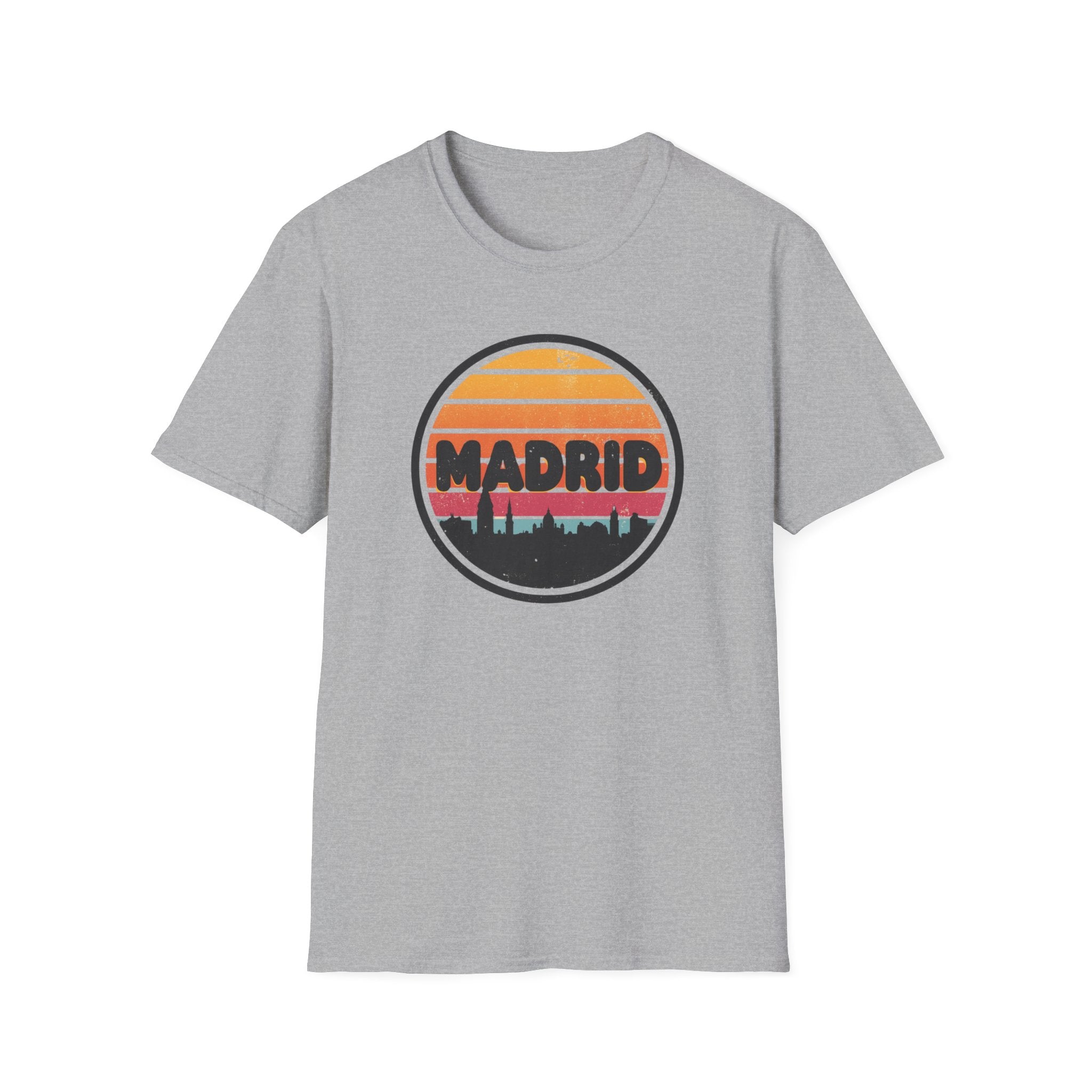 Madrid Skyline T-Shirt — Vintage Sunset Cityscape Tee