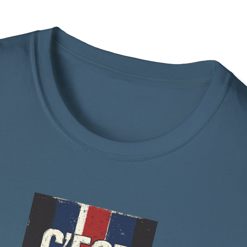 C'est Bon French Flag Stripe T-Shirt | Retro French Phrase Tee