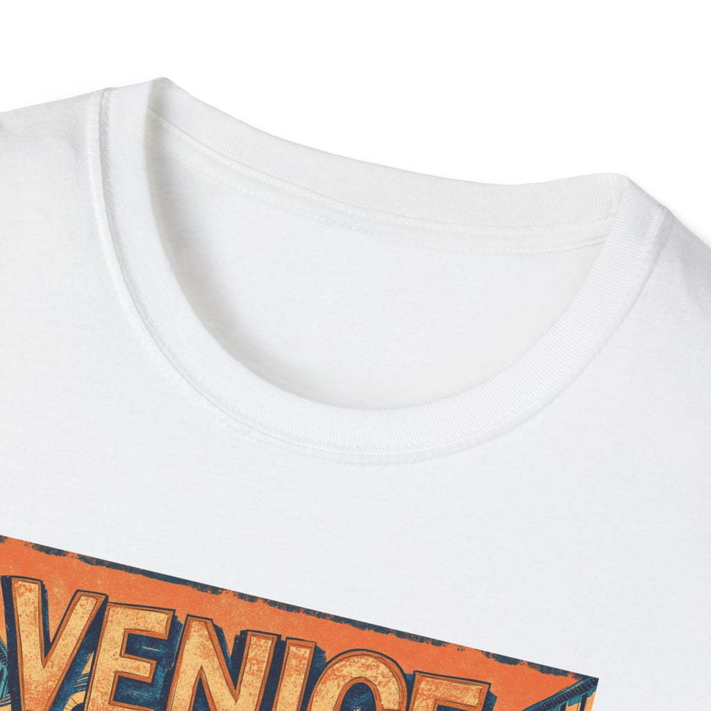 Venice Vintage Canal Poster T-Shirt | Gondola Bridge Italy Travel Tee