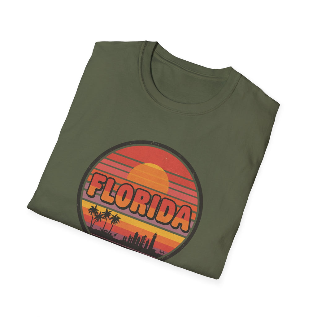 Florida Sunset T-Shirt — Retro Palm Beach Skyline Tee