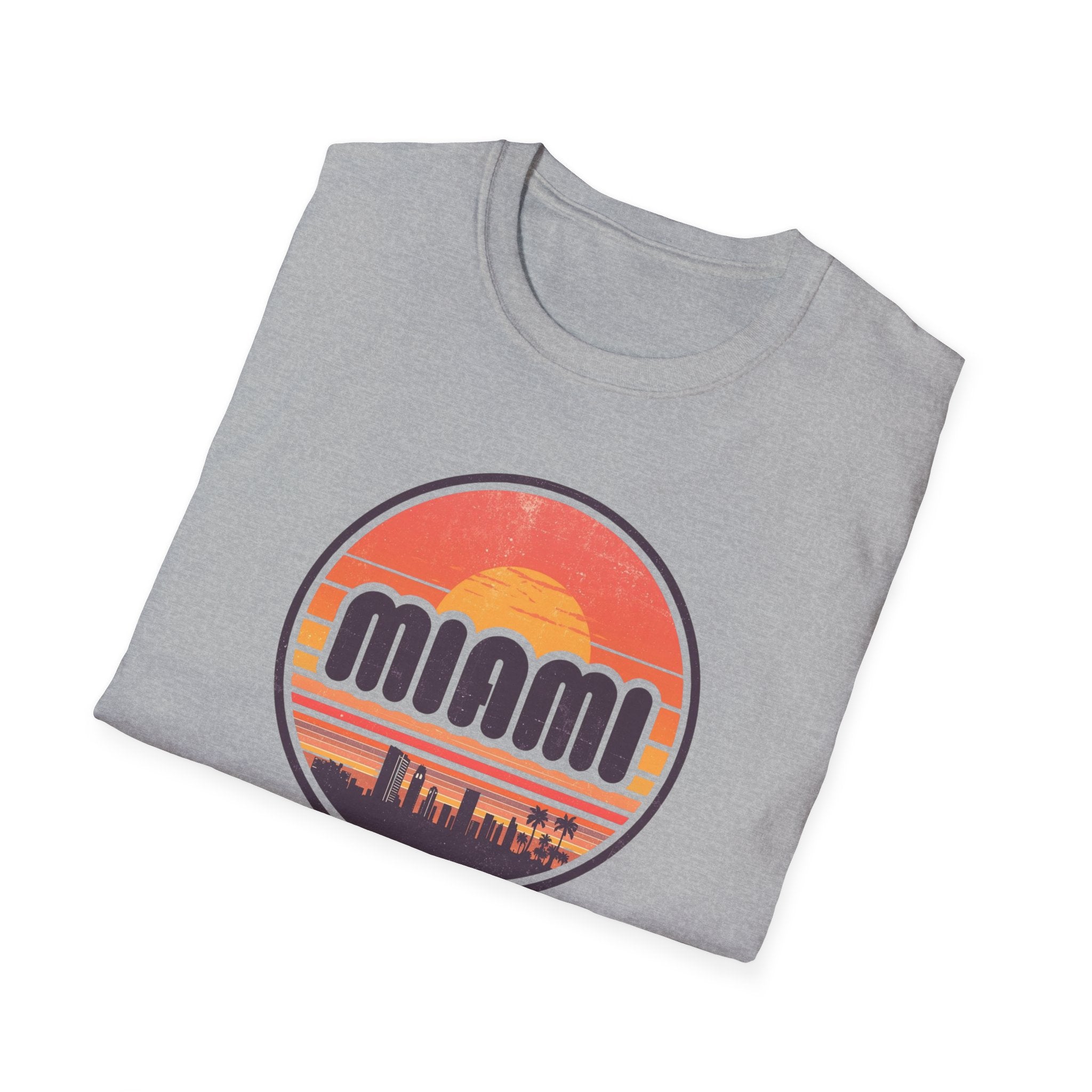 Miami Sunset T-Shirt — Retro Beach Skyline Tee