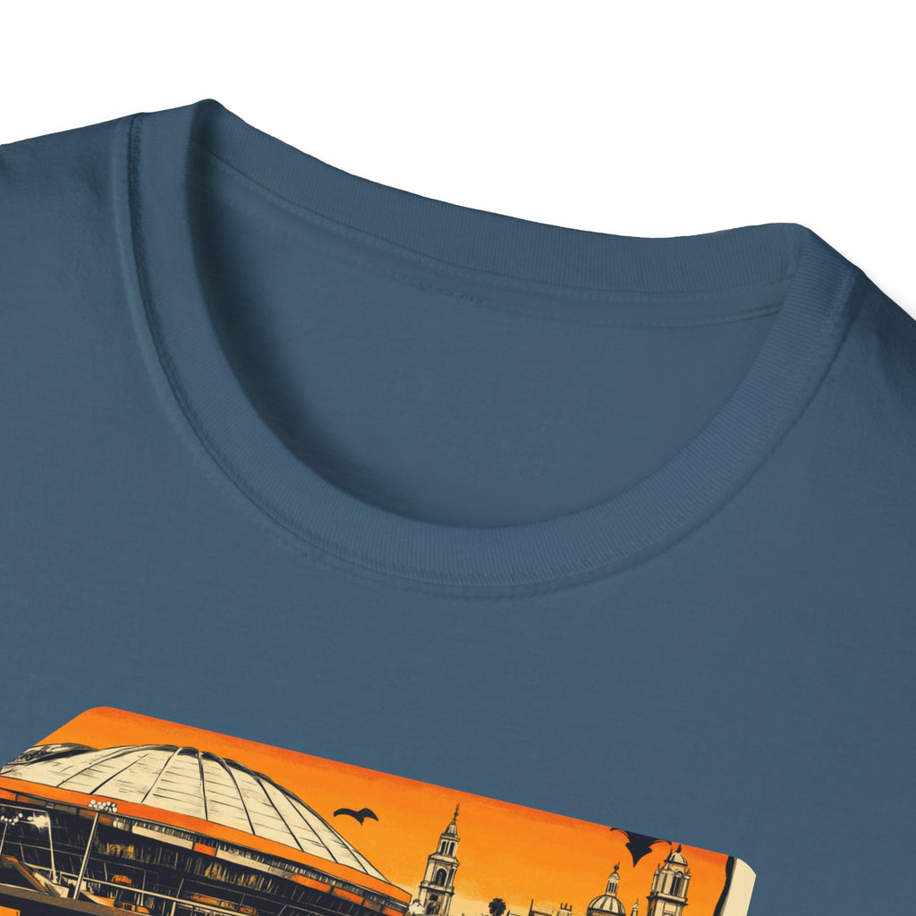 Valencia postcard skyline T-Shirt | Retro cityscape, orange sunset