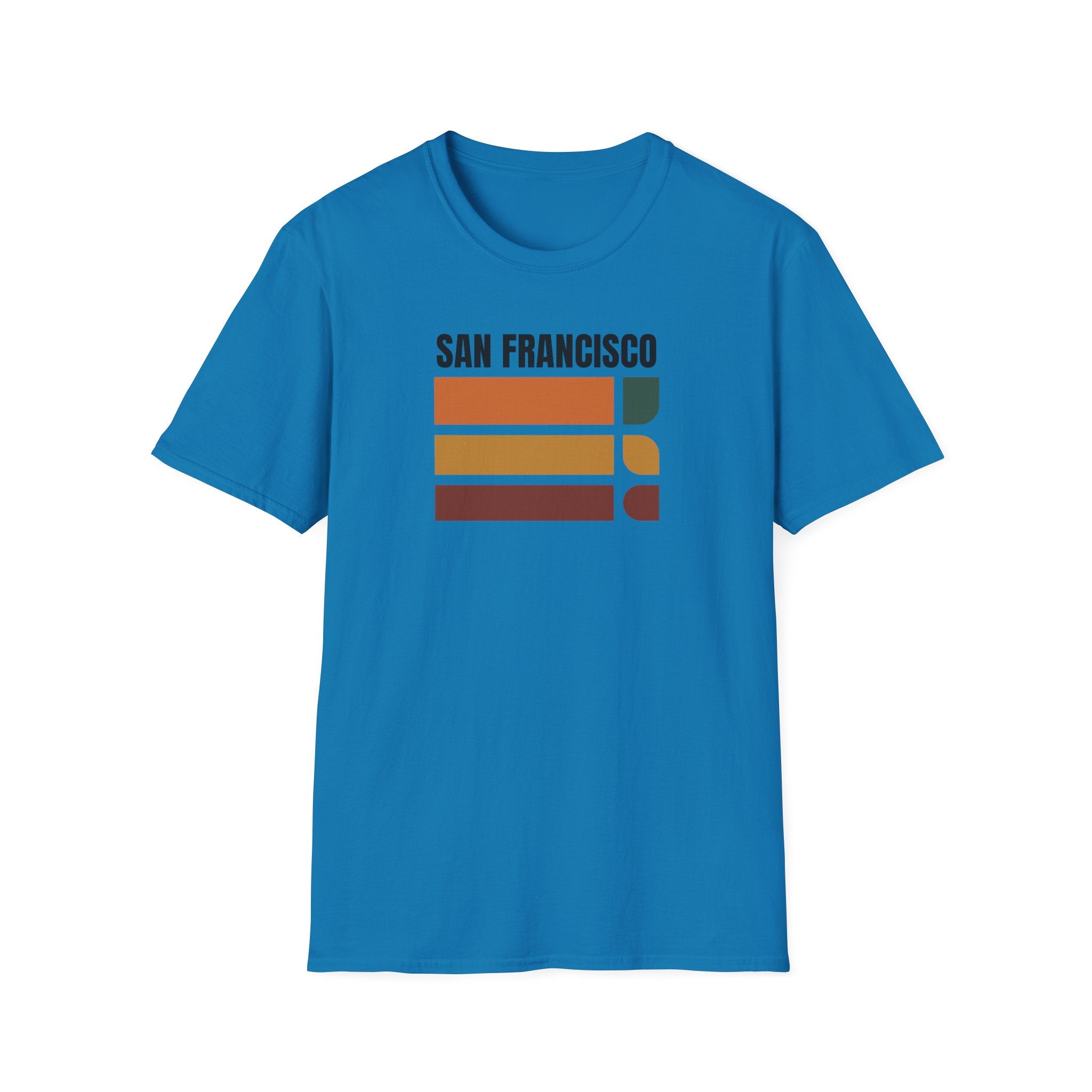 San Francisco Retro Stripes T-Shirt | Vintage City Skyline Bars