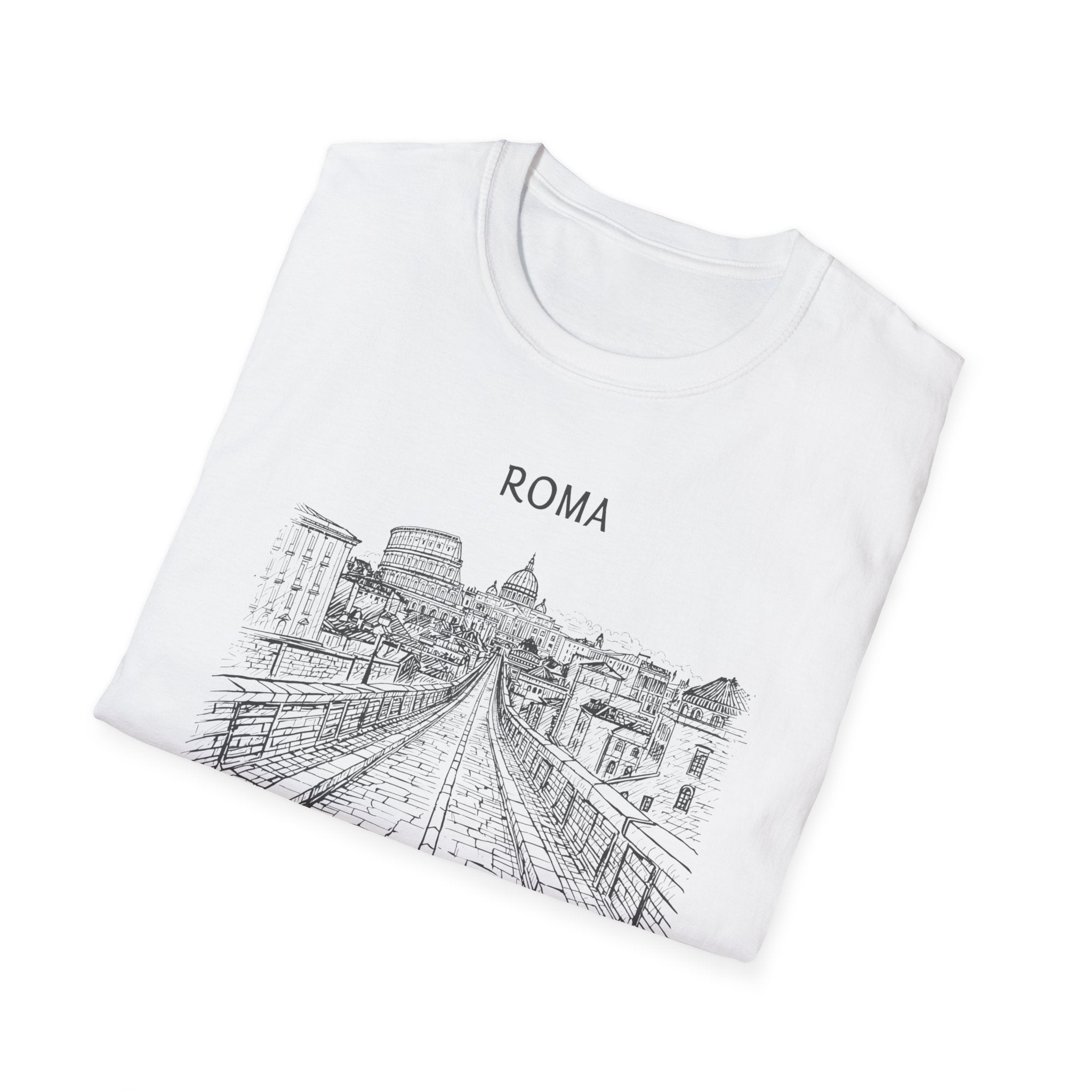 Rome skyline sketch T-Shirt | Ponte Sant'Angelo illustration, travel souvenir