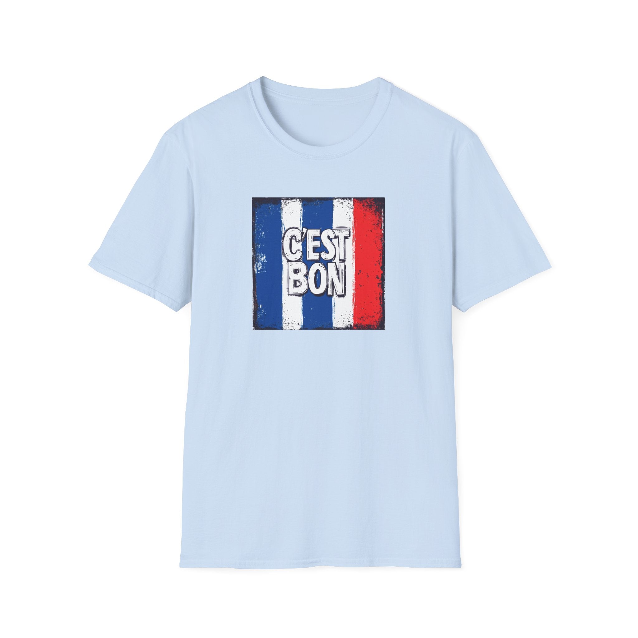 Cest Bon T-Shirt | French Flag Graphic, Vintage Tricolor Design