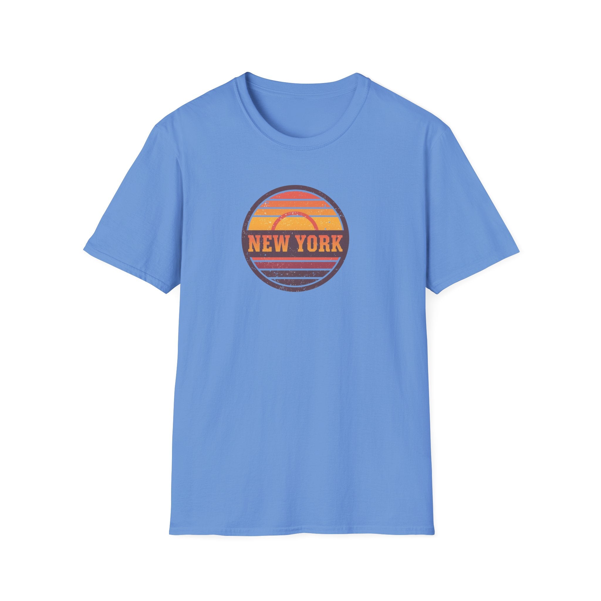 New York sunset badge T-Shirt | vintage retro city graphic