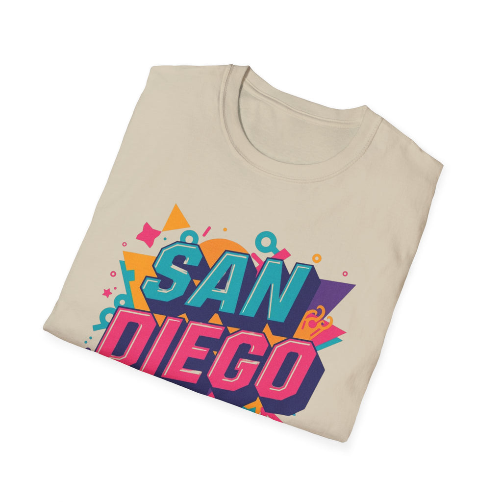 San Diego Retro Pop T-Shirt — Colorful City Graphic Tee