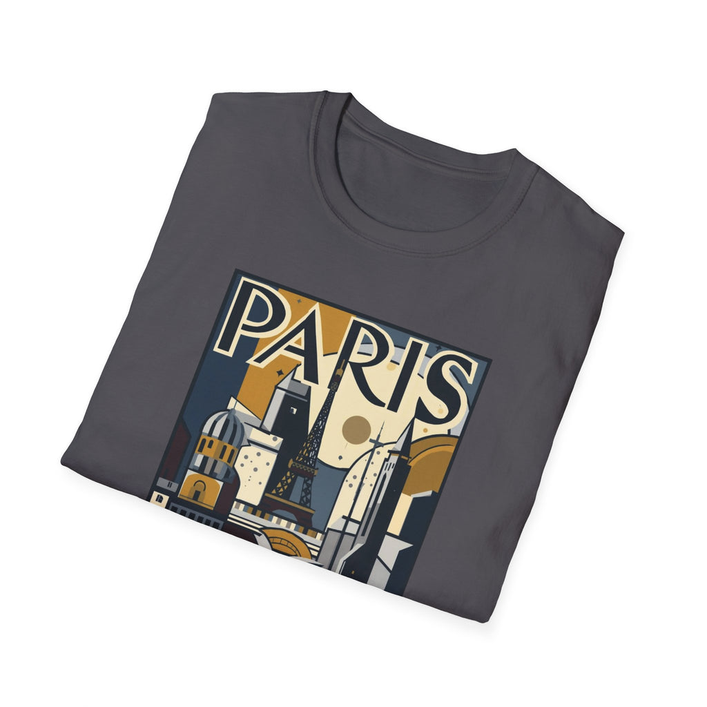 Paris Travel Poster T-Shirt — Retro Art Deco Cityscape Tee