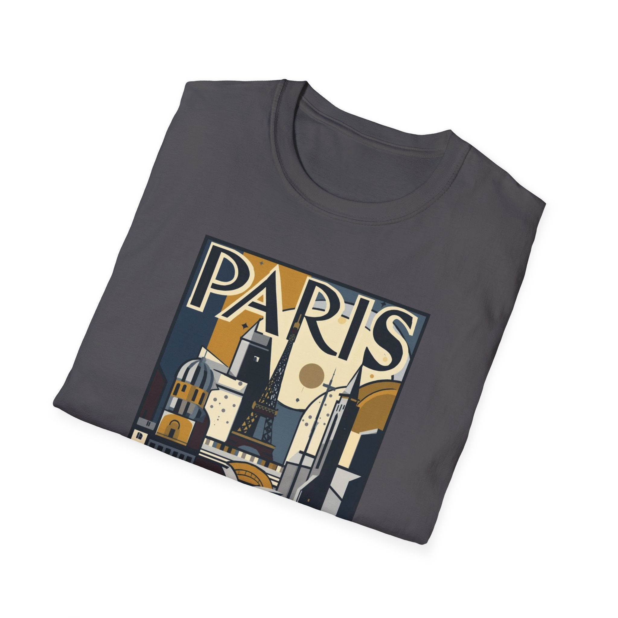Paris Travel Poster T-Shirt — Retro Art Deco Cityscape Tee