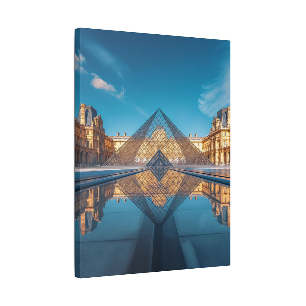 Louvre Glass Pyramid Canvas Print — Paris Travel Wall Art