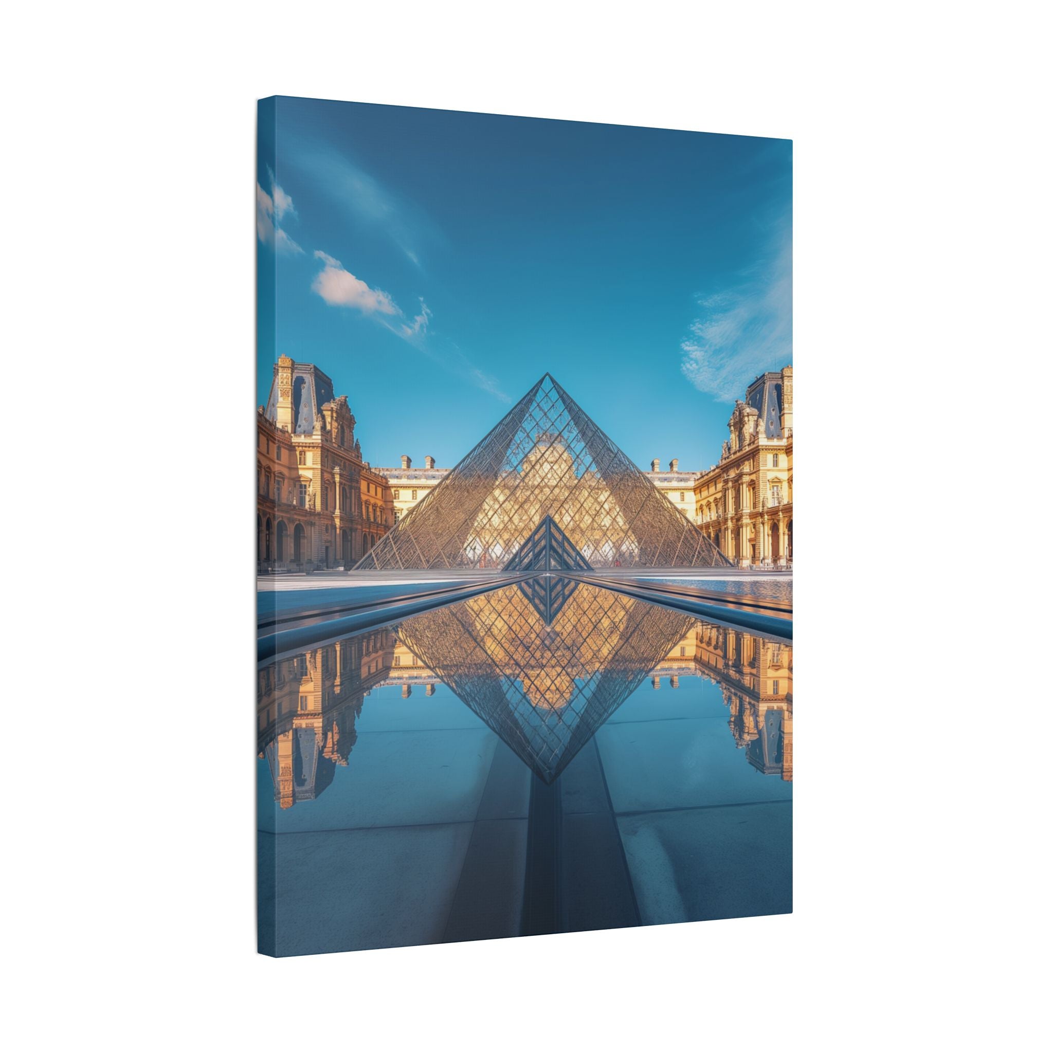 Louvre Glass Pyramid Canvas Print — Paris Travel Wall Art