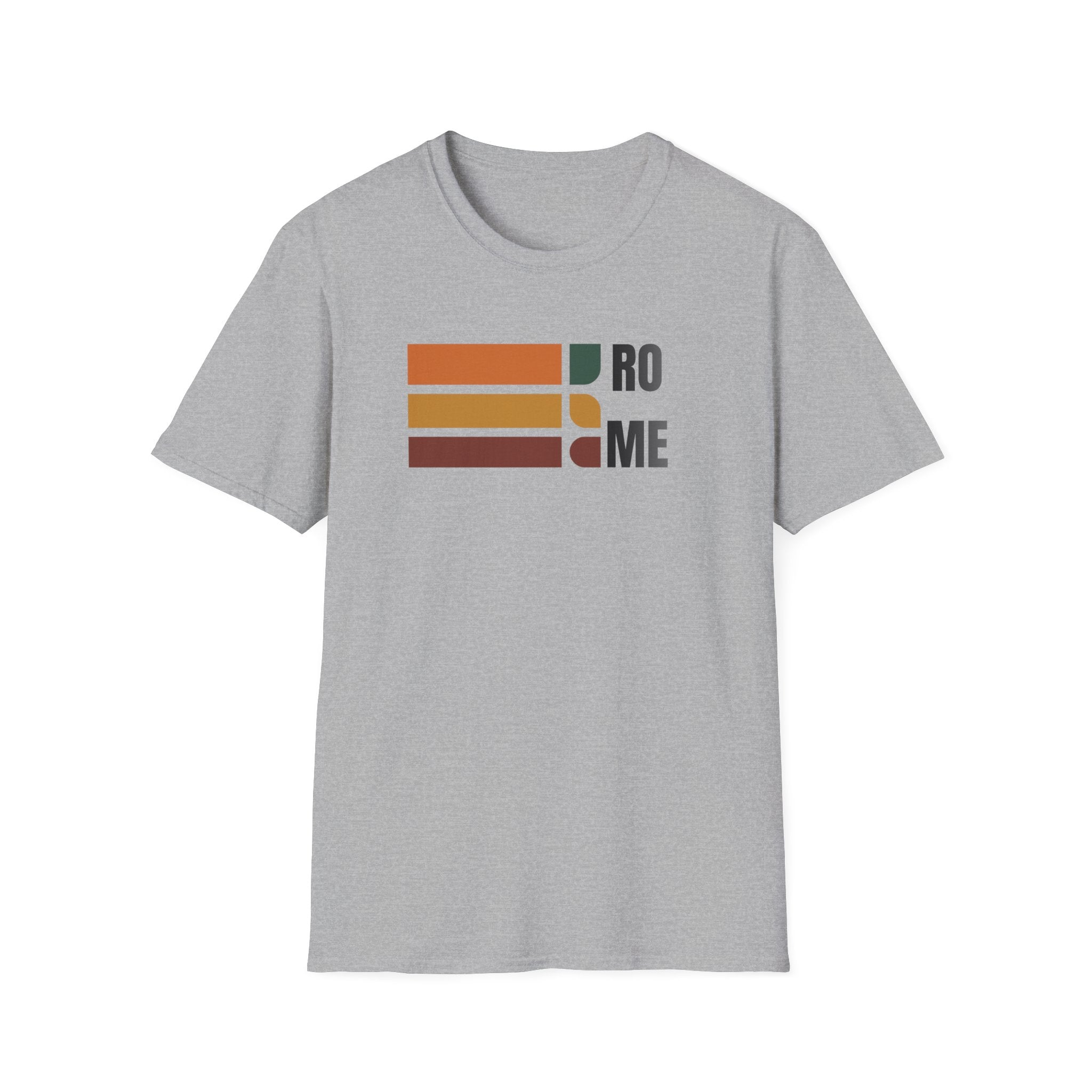 Rome Retro Stripes T-Shirt | Vintage Color Block Typography