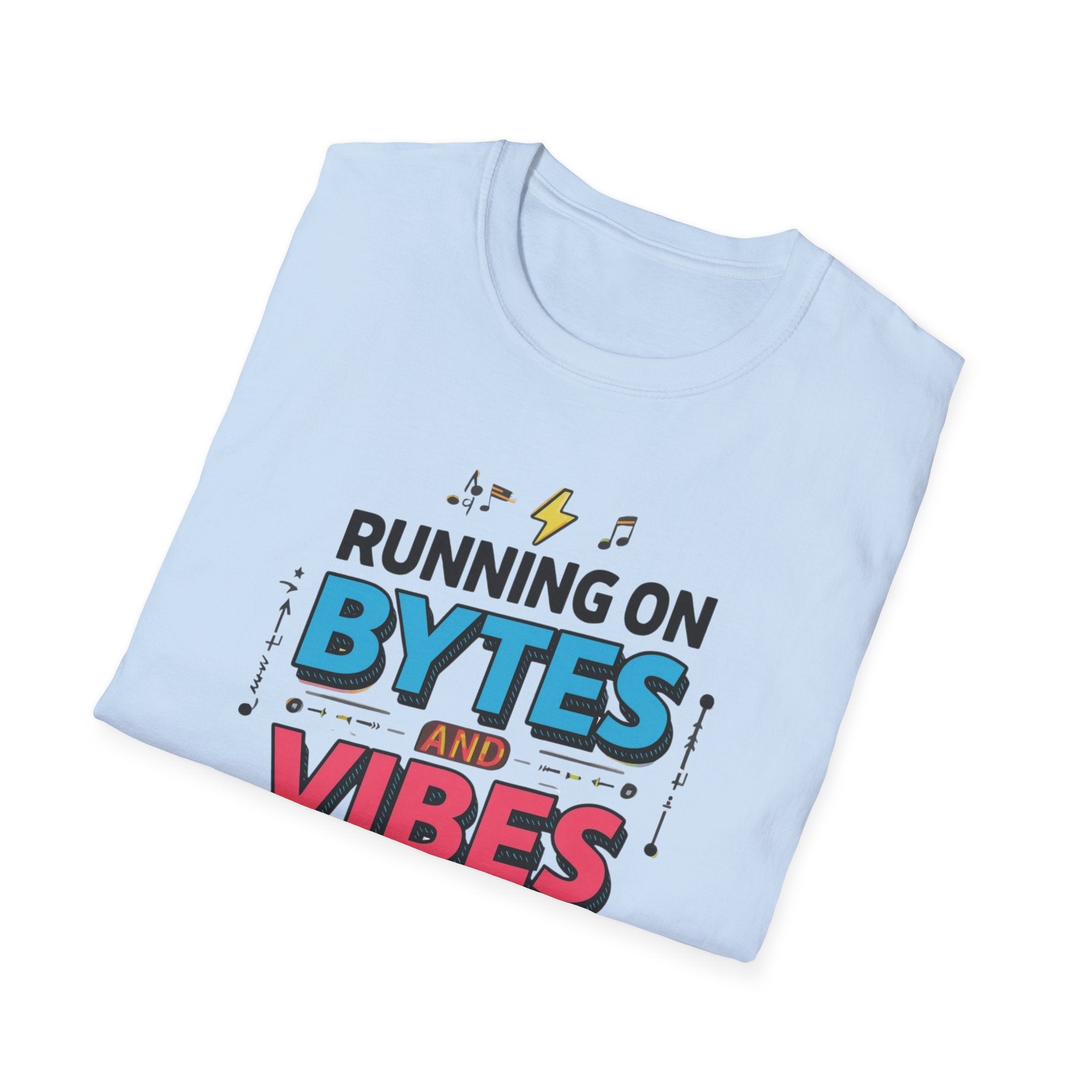 Running on Bytes and Vibes T-Shirt — Retro Tech Austin Graphic Tee