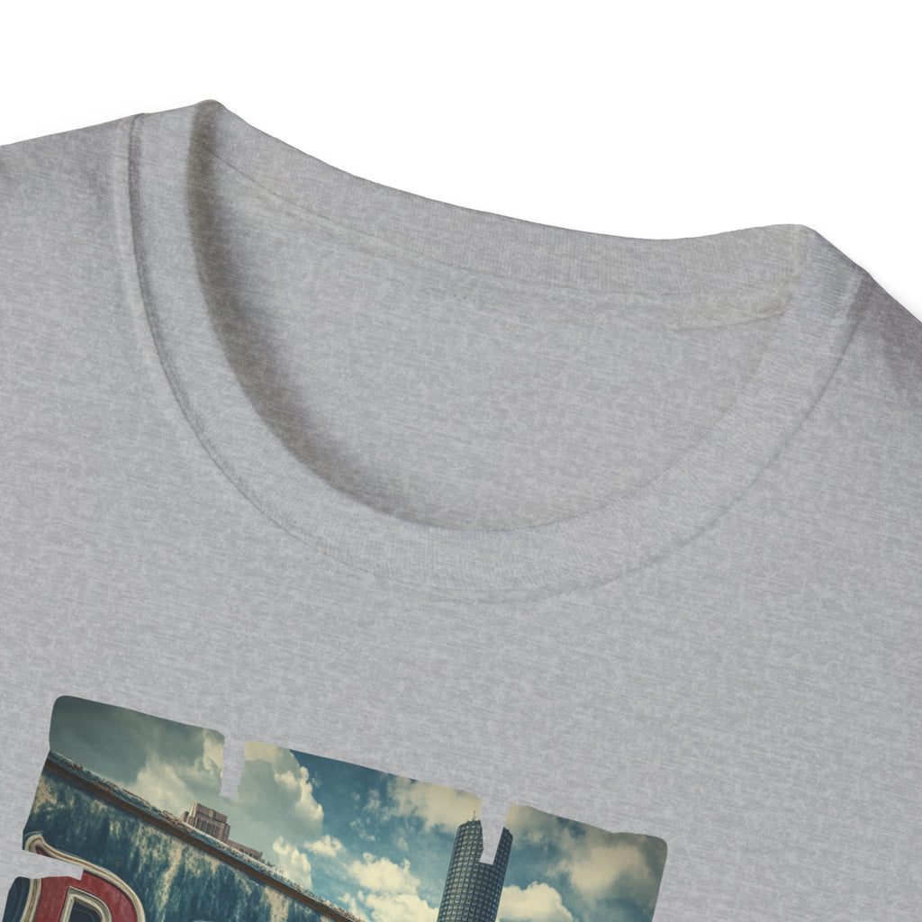 Boston Neon Sign T-Shirt | Cityscape Vintage Photo Tee