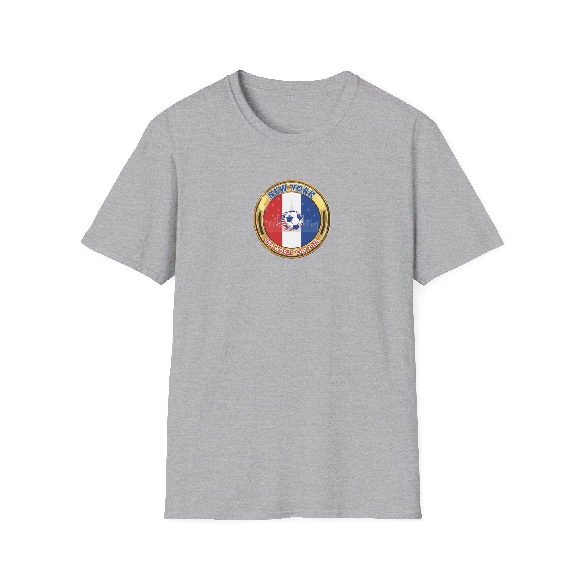 New York Host City World Cup 2026 Soccer Crest T-Shirt — Flag Emblem Football Tee