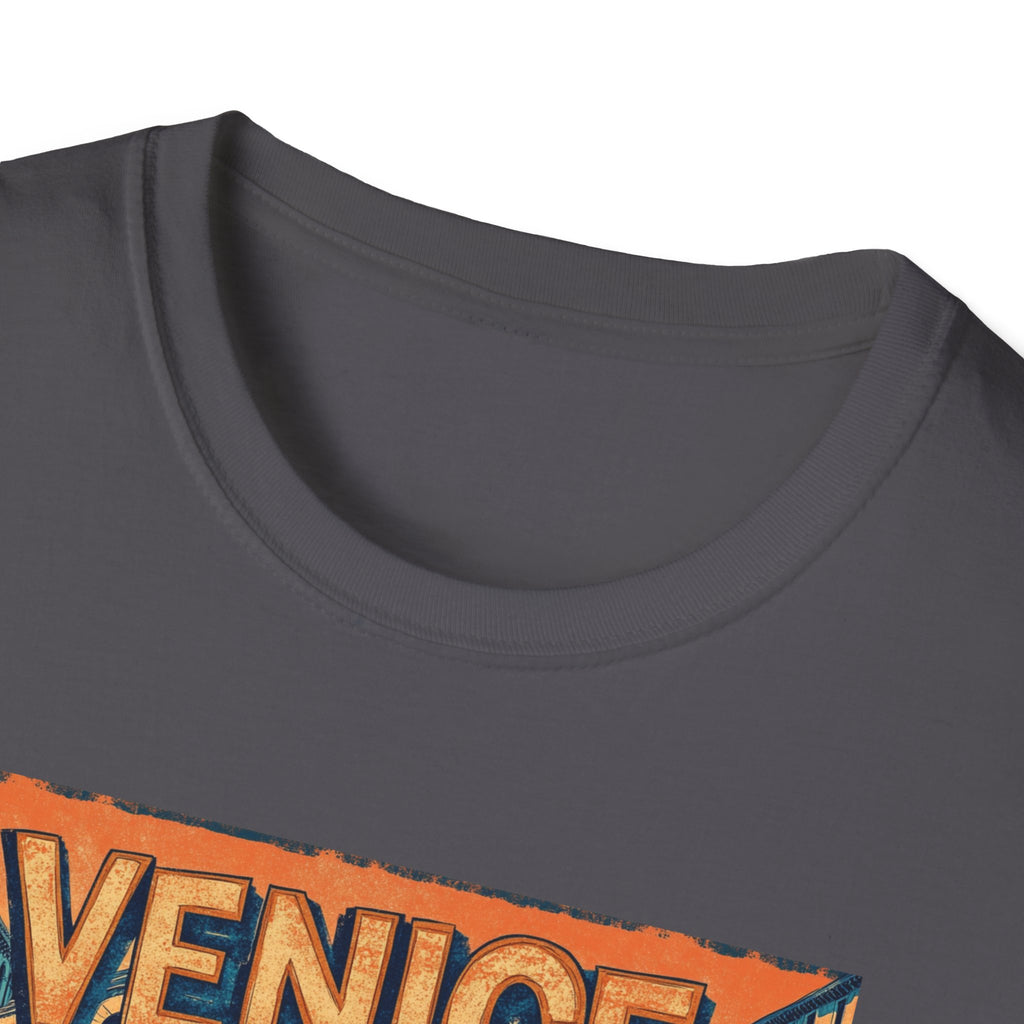 Venice Vintage Canal Poster T-Shirt | Gondola Bridge Italy Travel Tee