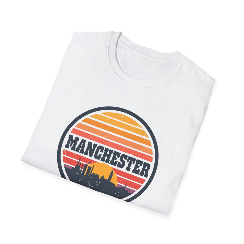 Manchester Skyline T‑Shirt — Retro Sunset City Tee