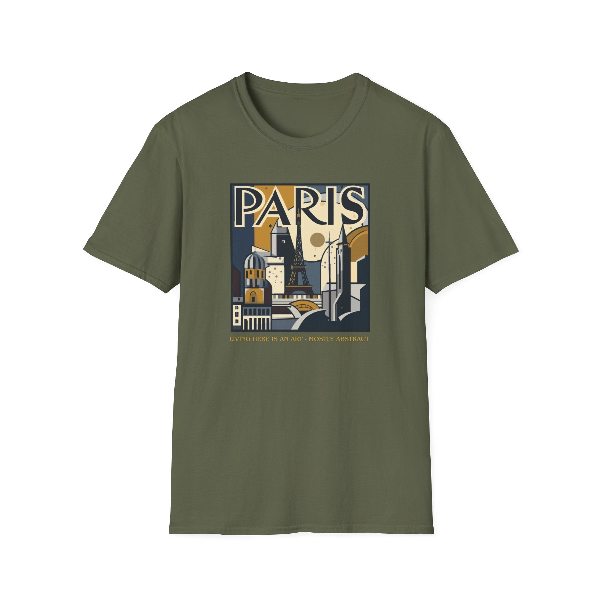 Paris Travel Poster T-Shirt — Retro Art Deco Cityscape Tee
