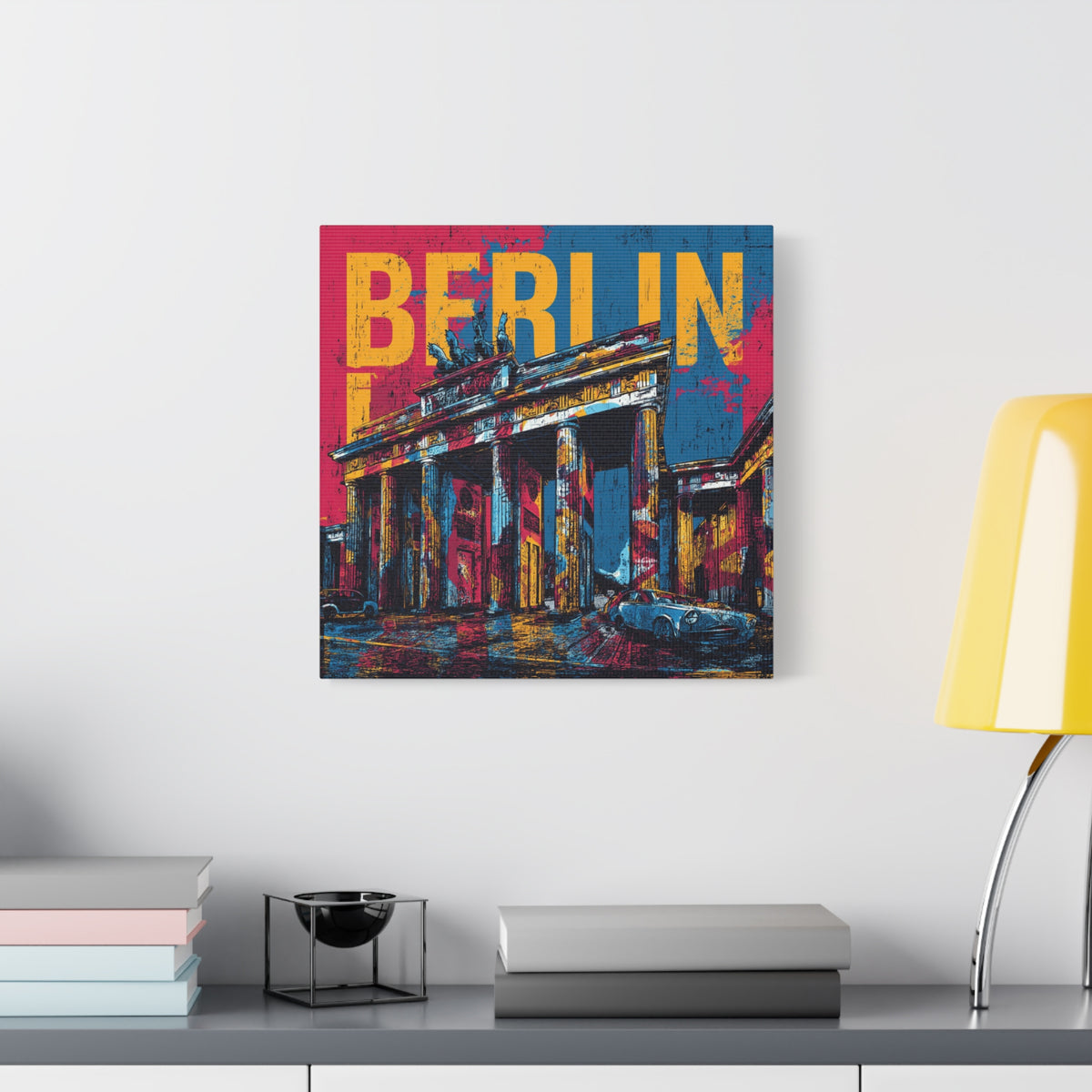 Berlin Pop Art Canvas Wall Art — Colorful Brandenburg Gate Stretched Canvas